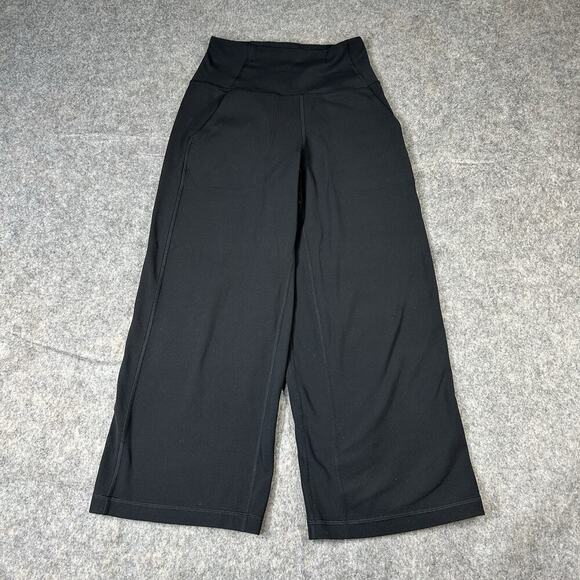 Lululemon Pants Align Wide Leg Crop 23” Womens 4 Black Yoga Athleisure - Picture 1 of 11